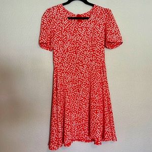 Floral red and white dress